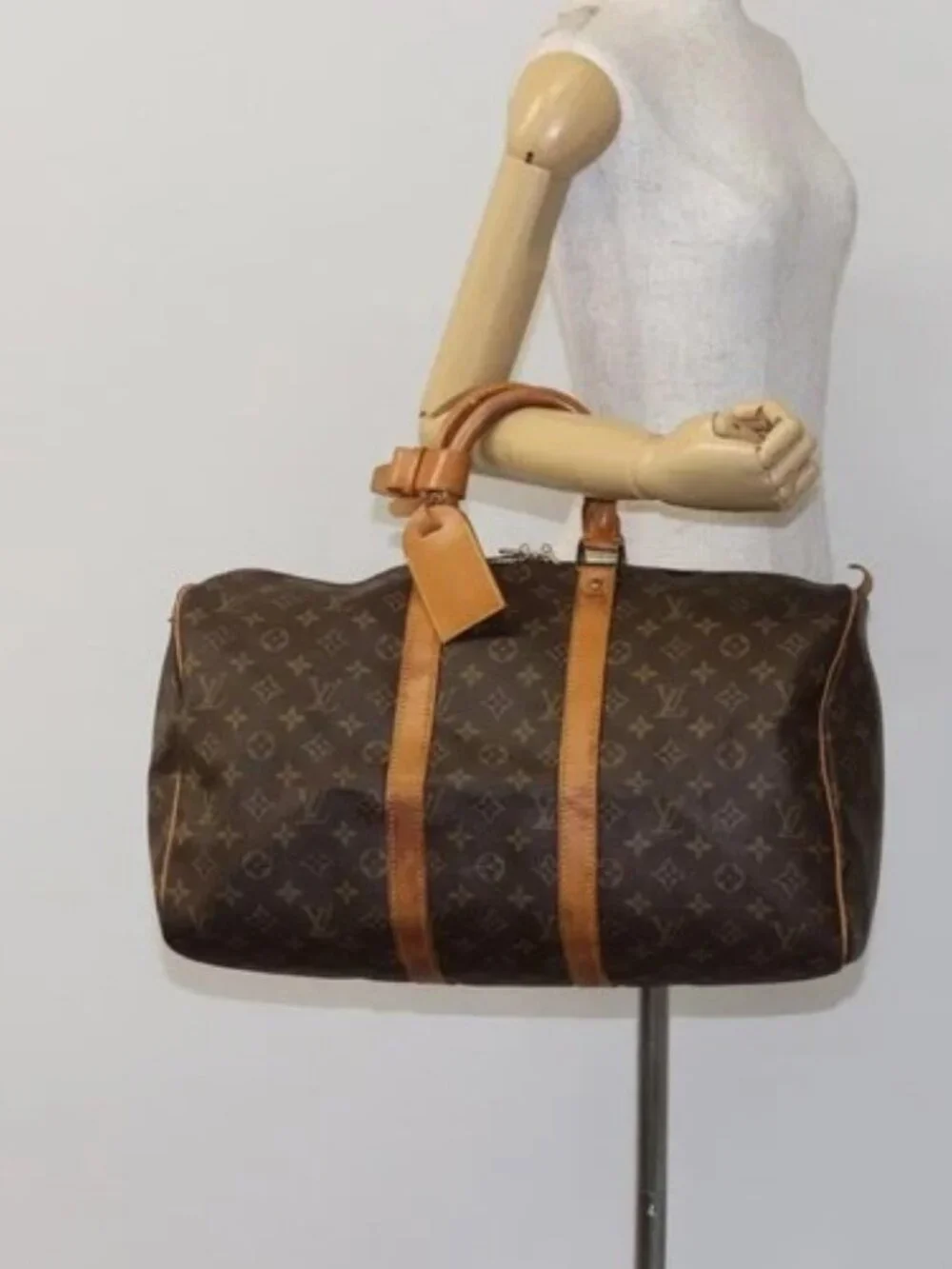 LOUIS VUITTON Monogram Keepall 45 Boston Bag M41428 LV Auth EC160
